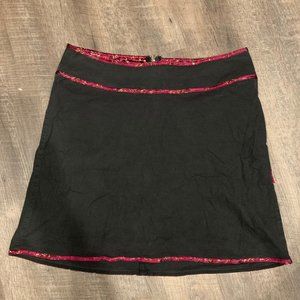 Black A-line Skirt w/ Red Silk Details Plus Sz 20